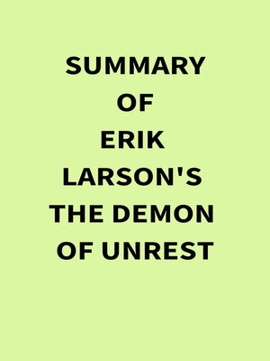 cover image of Summary of Erik Larson's the Demon of Unrest